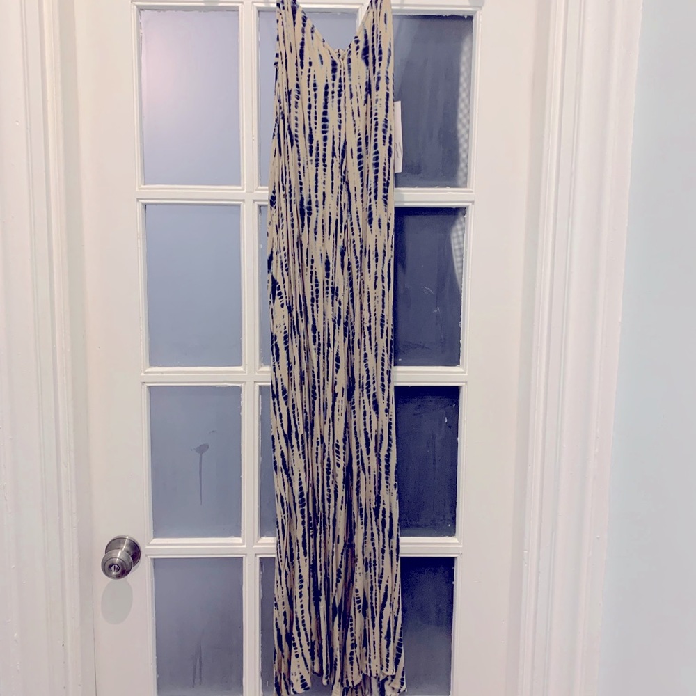 Navy tie dye maxi dress